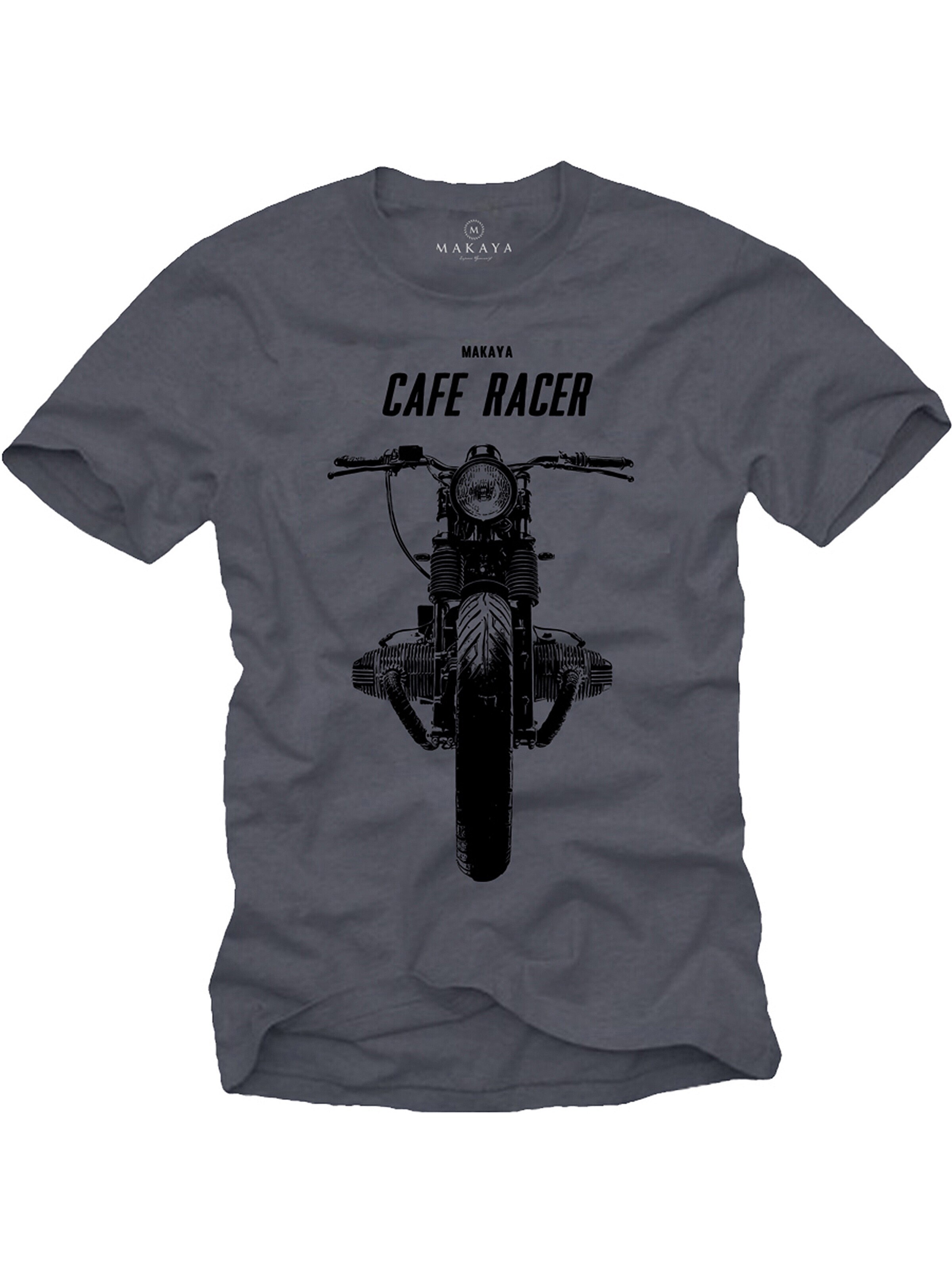 MAKAYA Shirt 'Cafe Racer' in Grey: front
