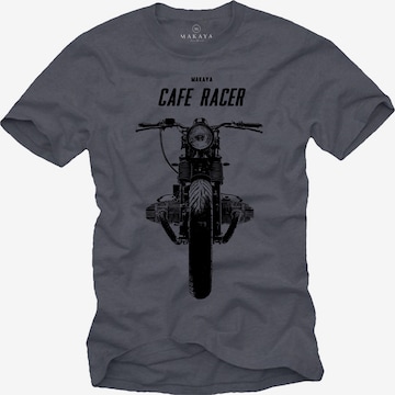 MAKAYA Shirt 'Cafe Racer' in Grey: front