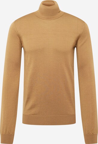 HUGO Sweater 'San Thomas' in Brown: front