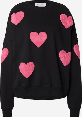 MYLAVIE by Sarah HarrisonSweater majica - crna boja: prednji dio