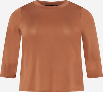Vero Moda Curve - Camiseta 'EVABIA' en marrón: frente