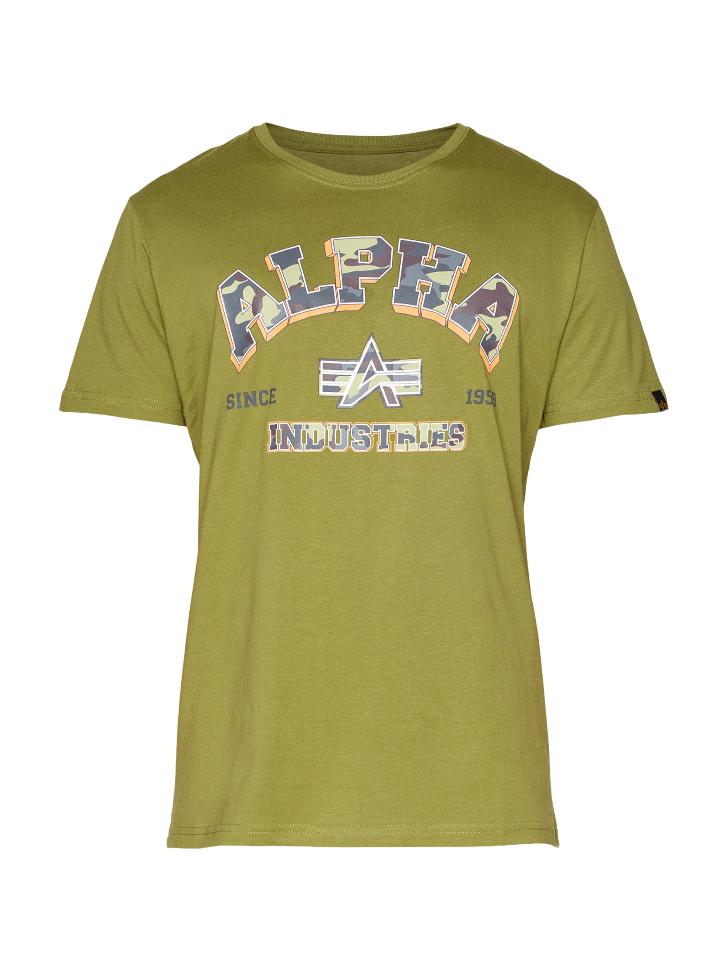 T-Shirt 'College' ALPHA INDUSTRIES en vert : devant