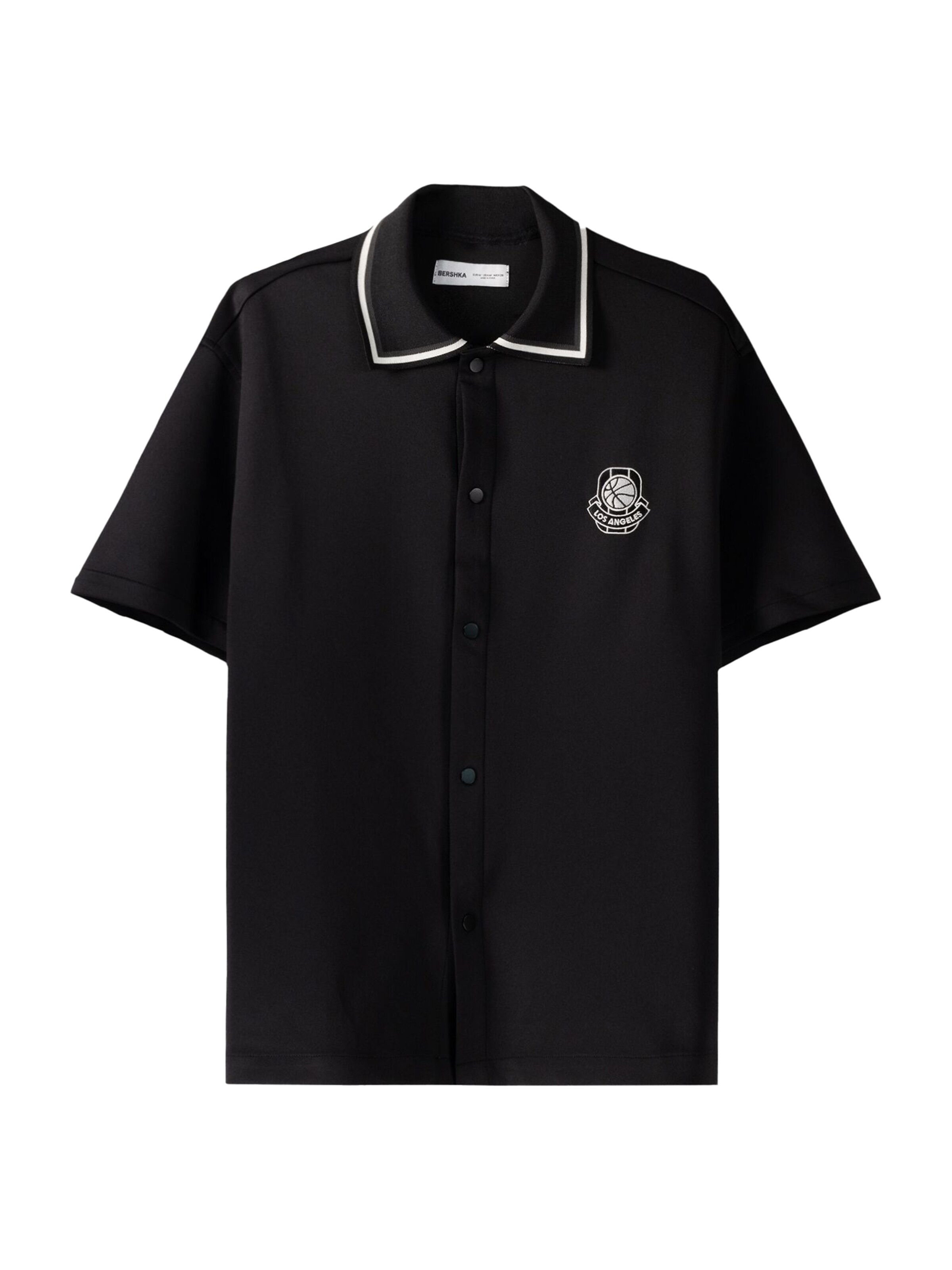 Comfort fit Camicia di Bershka in nero: frontale