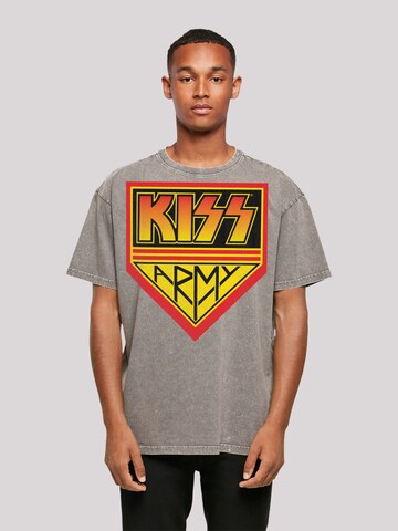 F4NT4STIC Shirt 'Kiss Rock Band' in Grey: front