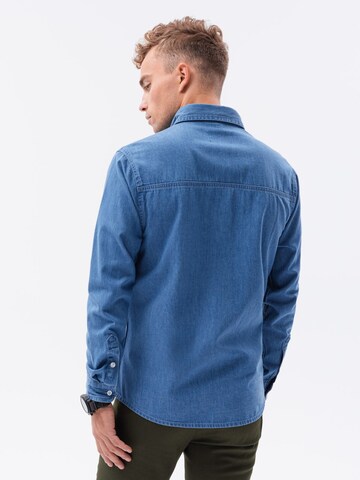 Ombre Slim fit Button Up Shirt 'K568' in Blue