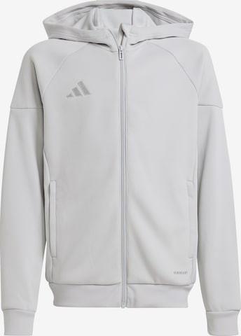 ADIDAS PERFORMANCE Athletic Zip-Up Hoodie 'Tiro 25' in Grey: front