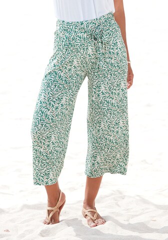 BEACH TIME Wide leg Broek 'Beach Time' in Groen: voorkant