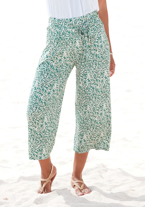 BEACH TIME Wide leg Pants 'Beach Time' in Green, Pastel Green