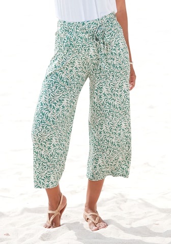 BEACH TIME Wide leg Broek 'Beach Time' in Groen: voorkant