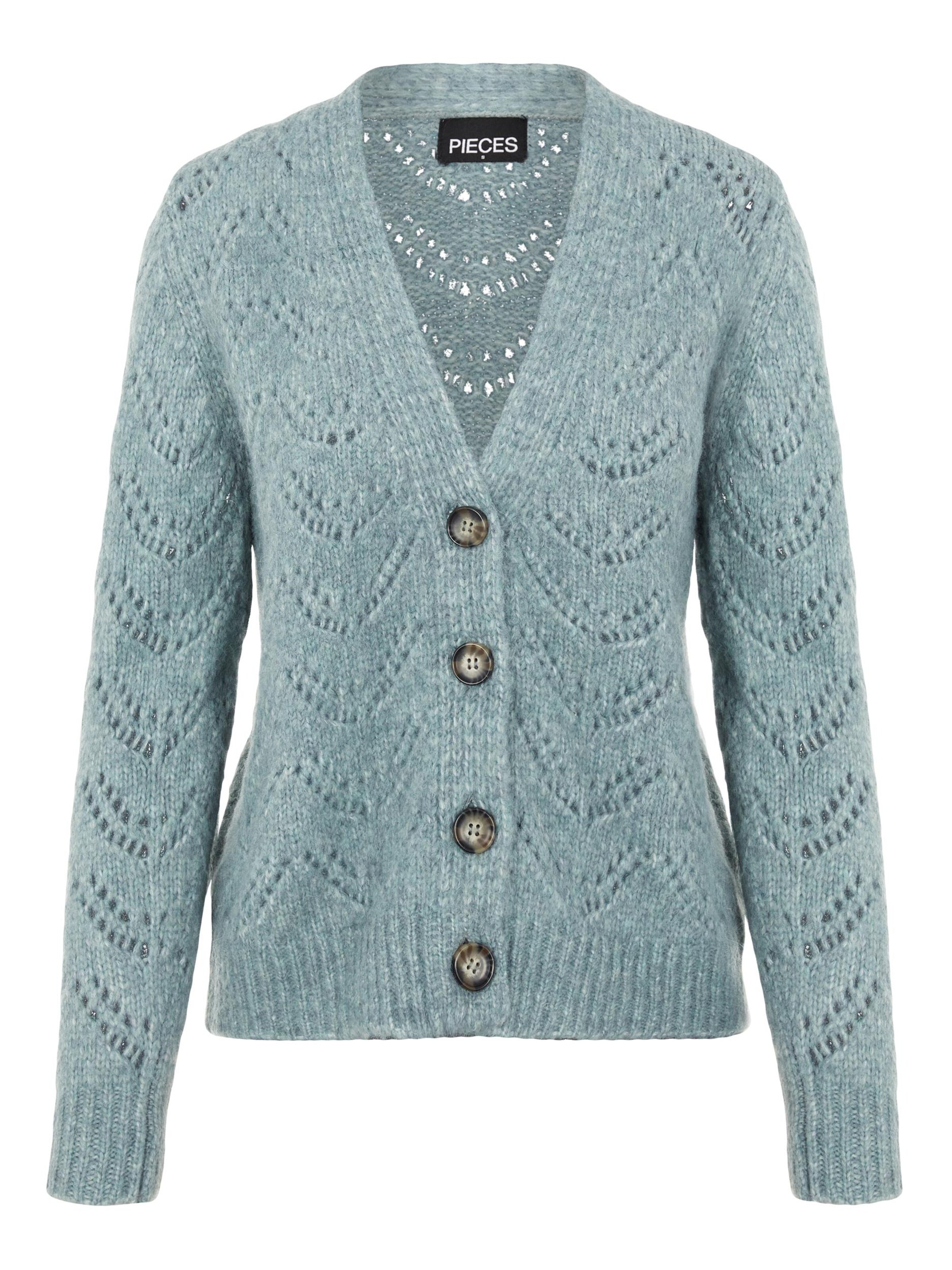 Frauen Pullover & Strick PIECES Strickjacke 'Bibi' in Rauchblau - NW29977 Frauen Pullover & Strick PIECES Strickjacke 'Bibi' in Rauchblau - NW29977