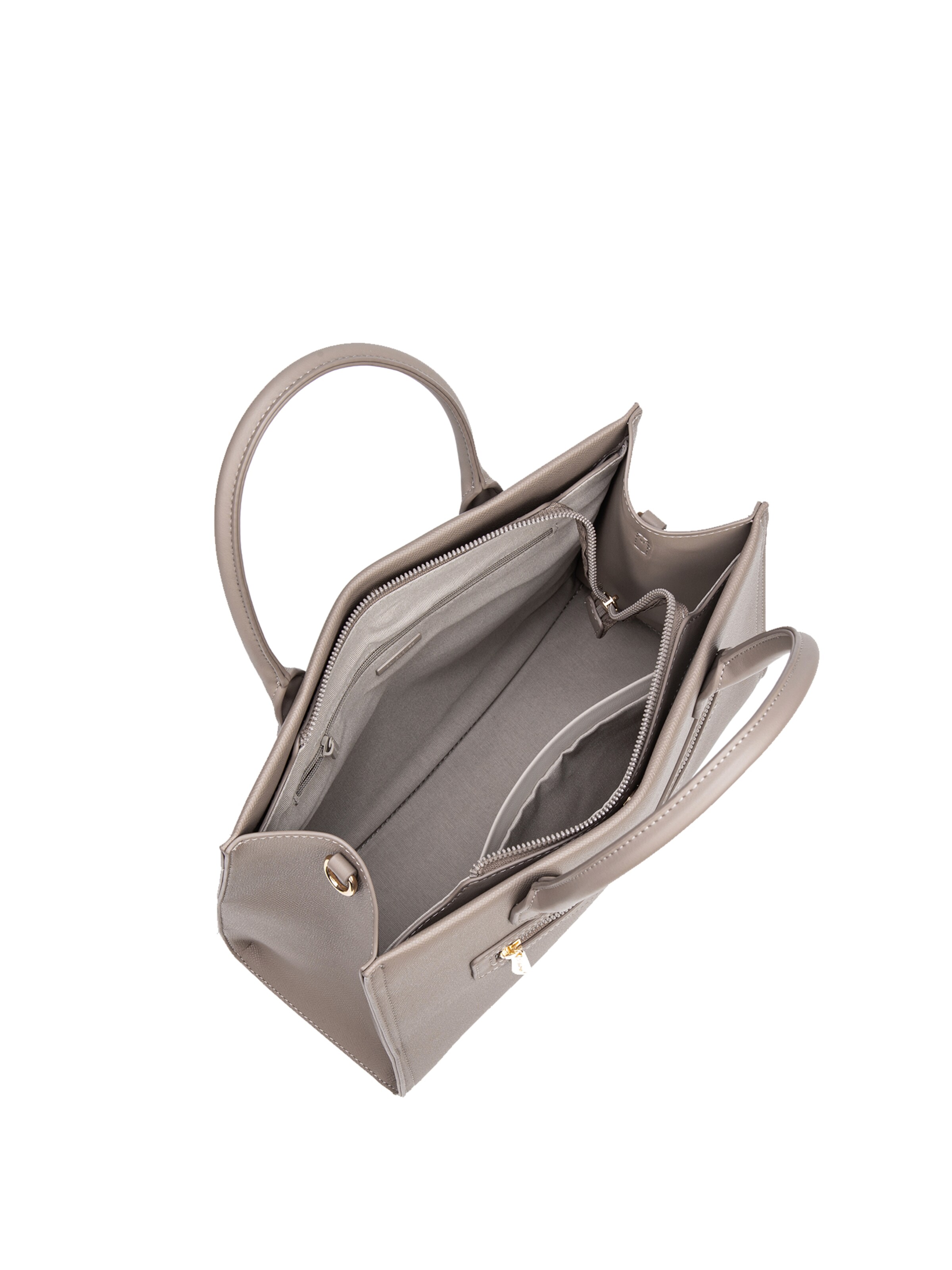 Borsa a mano 'Borsa a Mano Donna Vegan Leather con Zip e Tracolla Rimovibile - David Jones' di David Jones in grigio