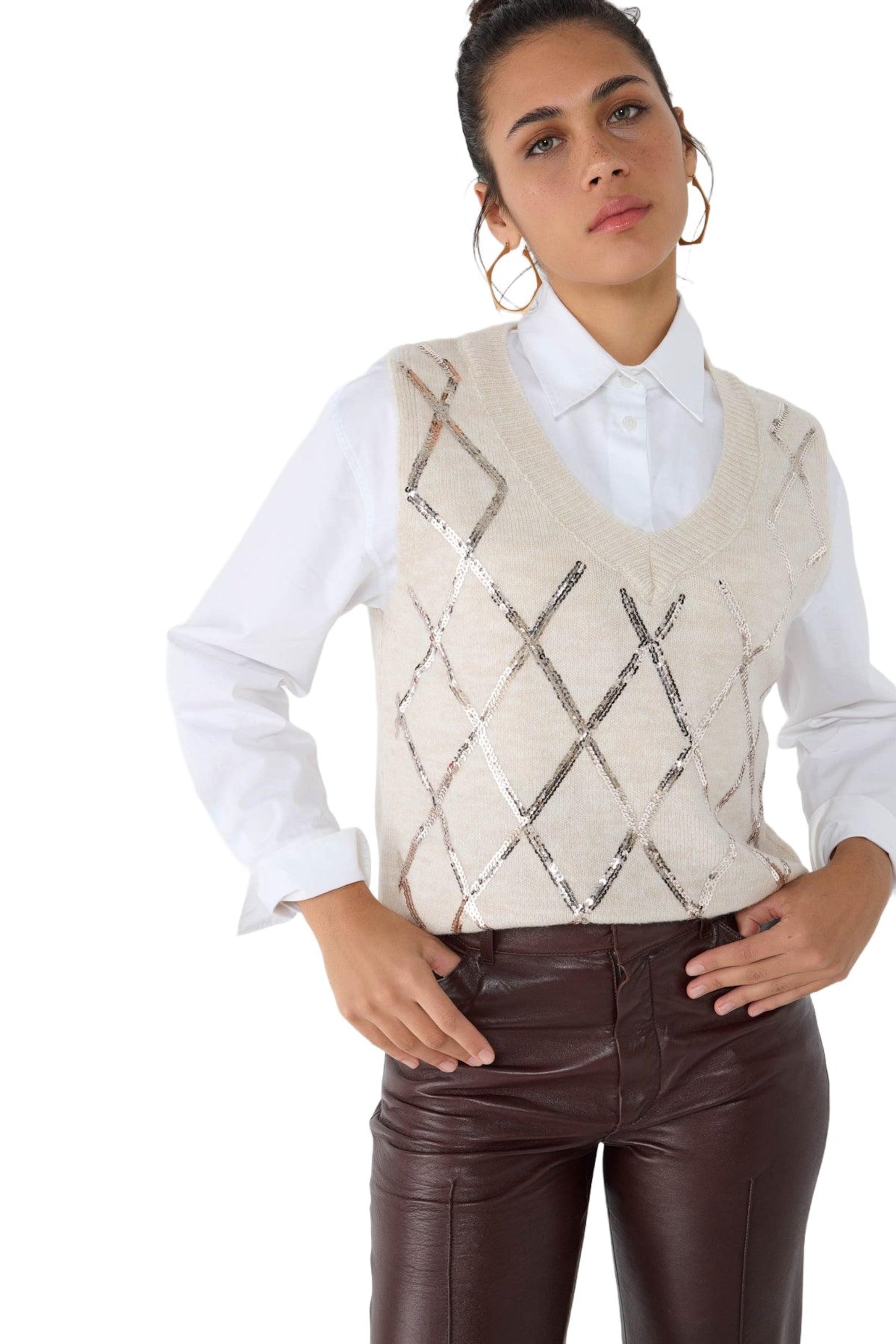 No Matter What Pullover in Beige: Vorderseite