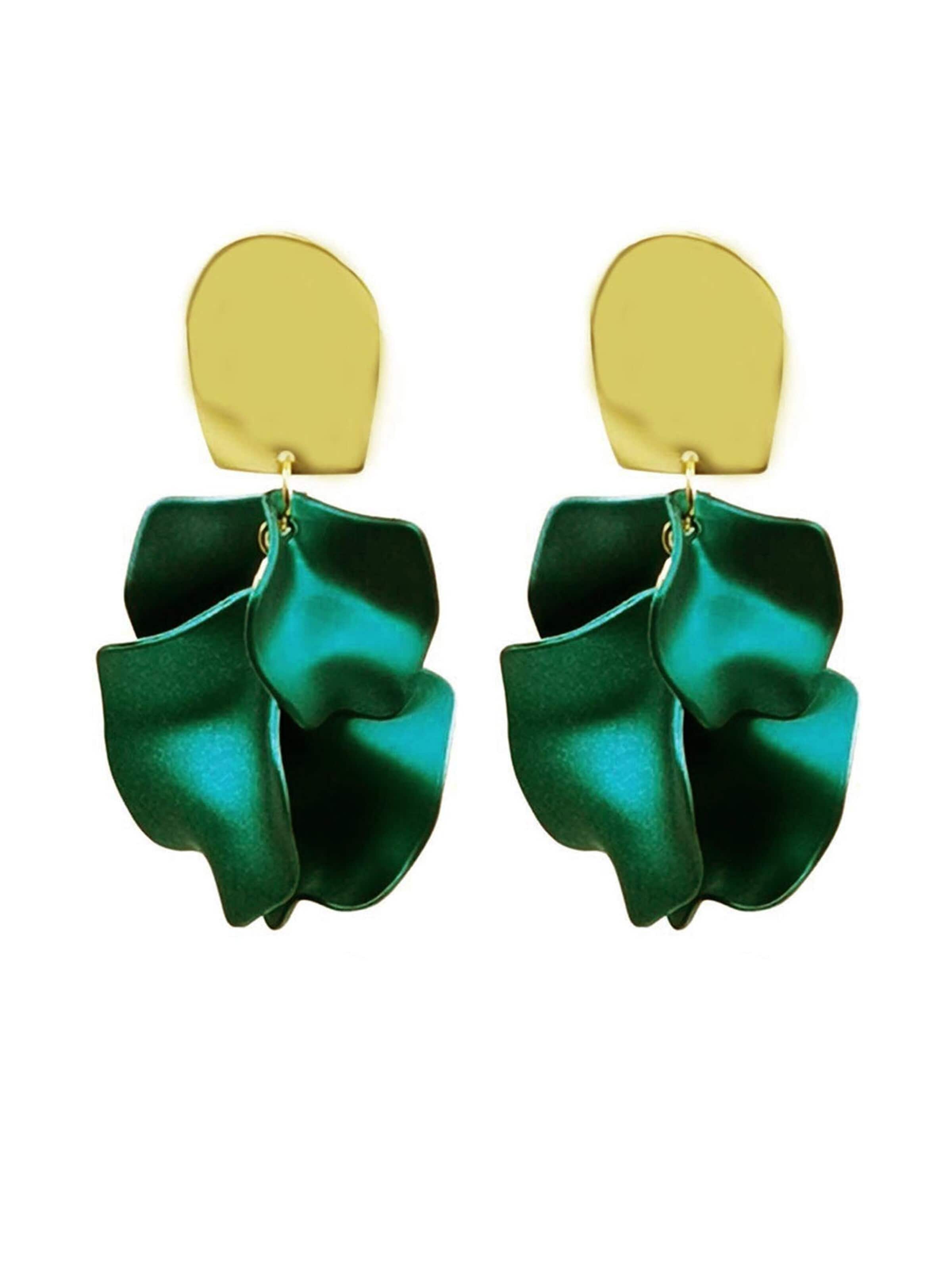 Boucles d'oreilles 'Sabineya' AVANT-GARDE PARIS en vert : devant