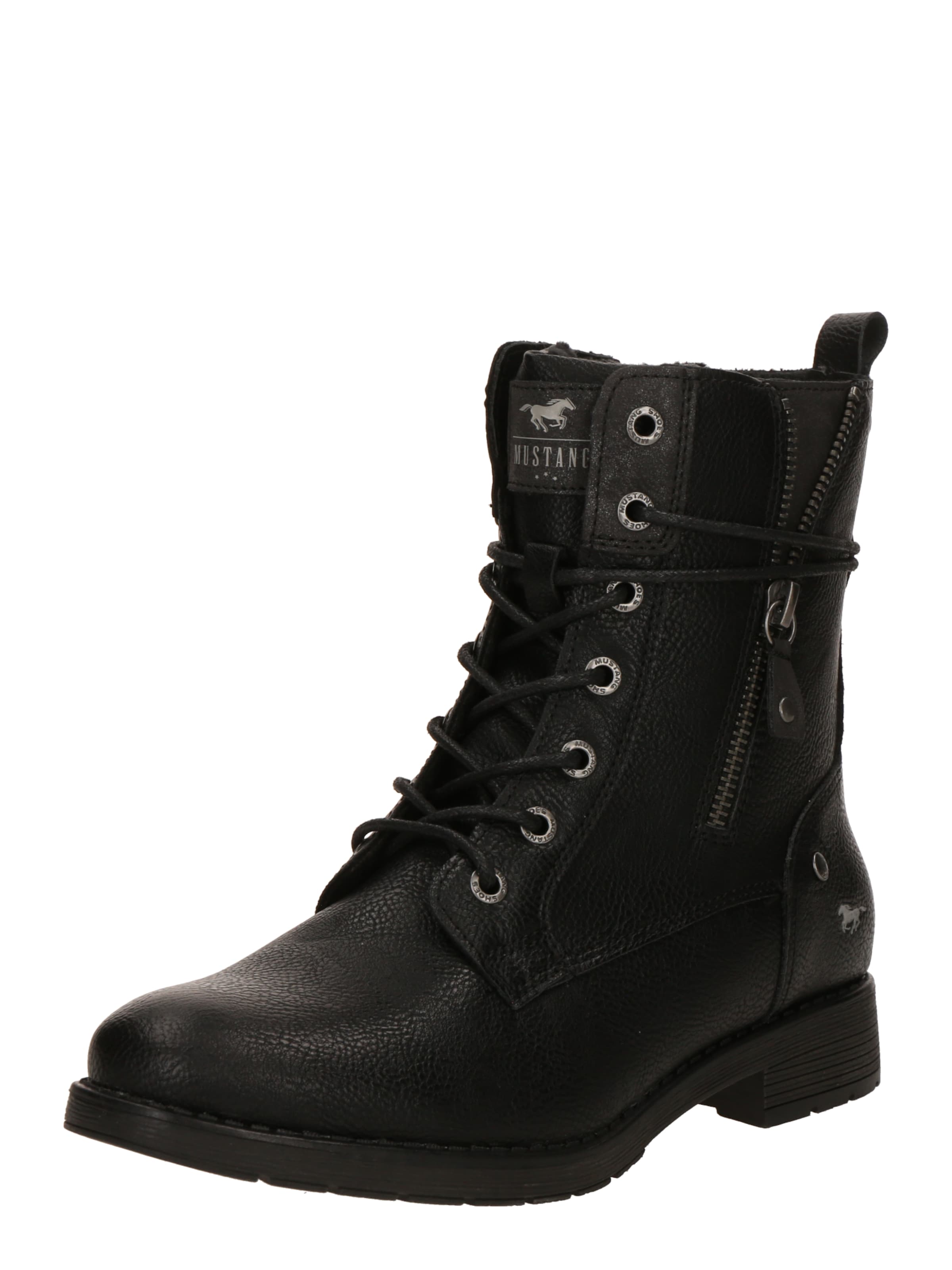 MUSTANG Lace-up bootie in Black: front