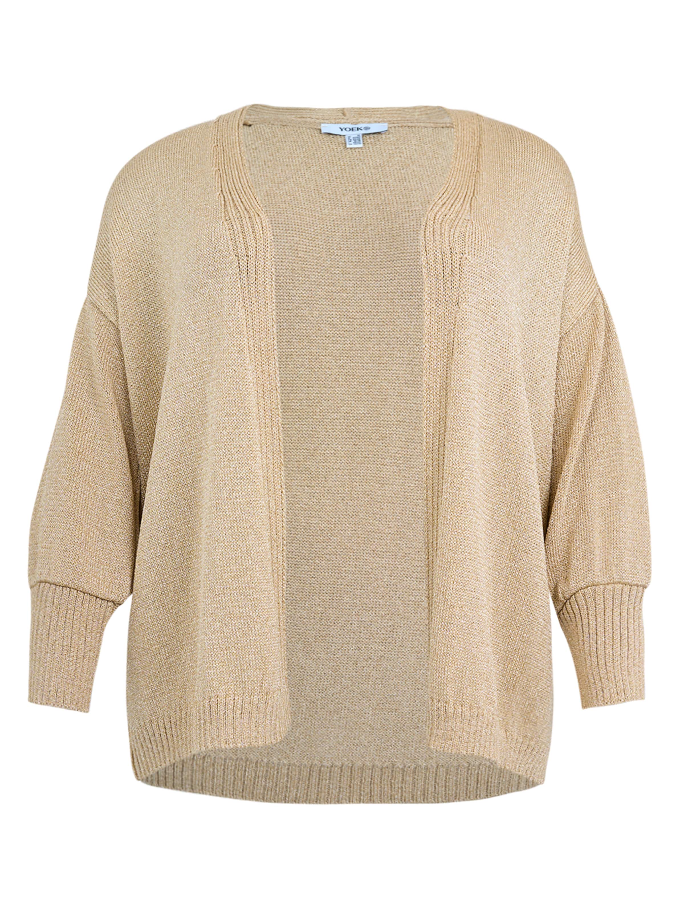 YOEK Knit cardigan in Beige: front