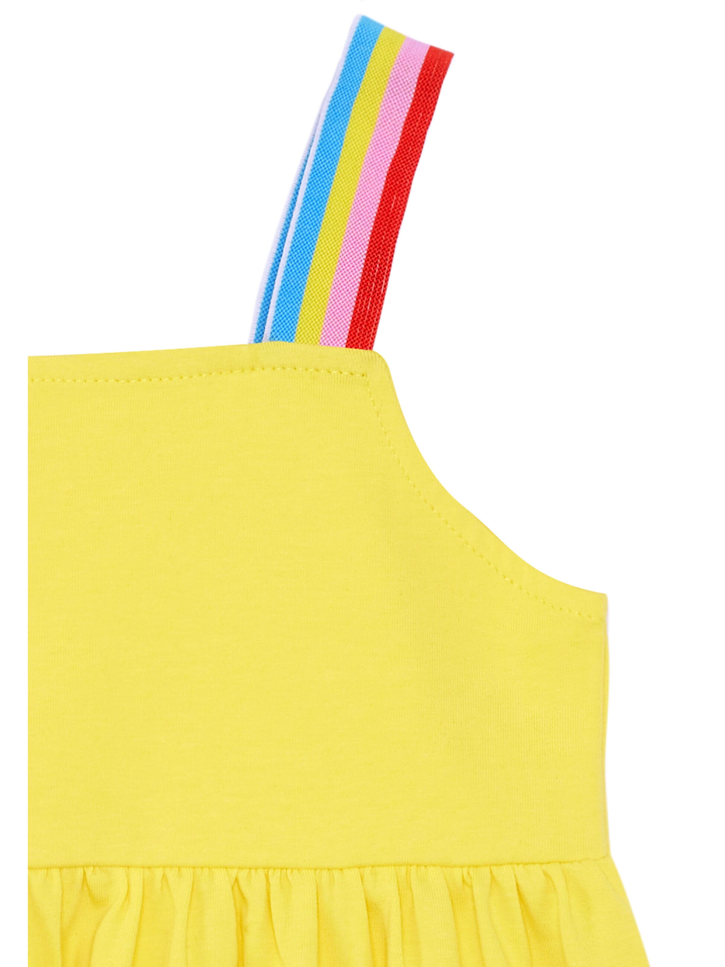 Denokids Jurk 'Bee Happy' in Geel