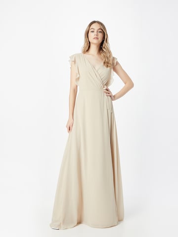 TFNC - Vestido de noche en beige: frente