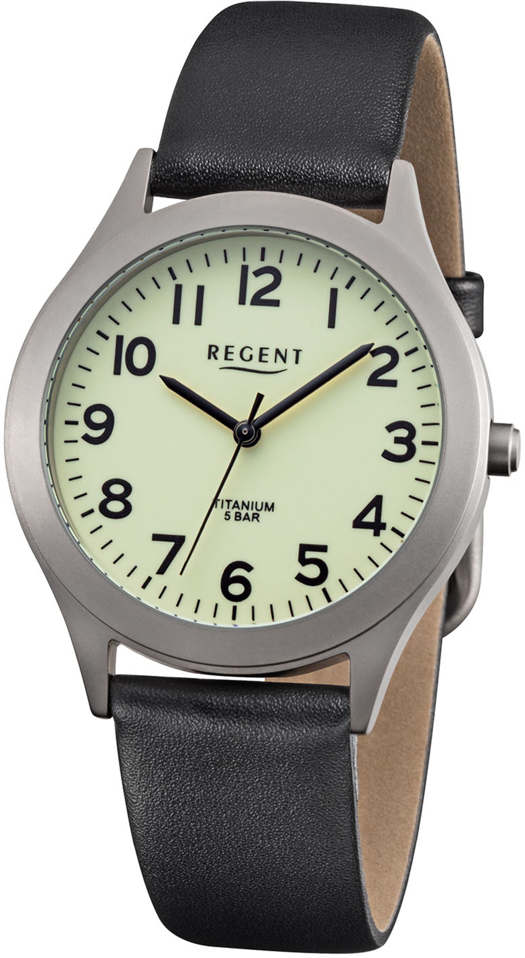 REGENT Analog Watch in Black: front