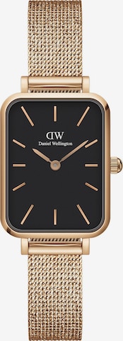 Montre à affichage analogique 'Quadro Pressed Melrose RG Black' Daniel Wellington en or : devant