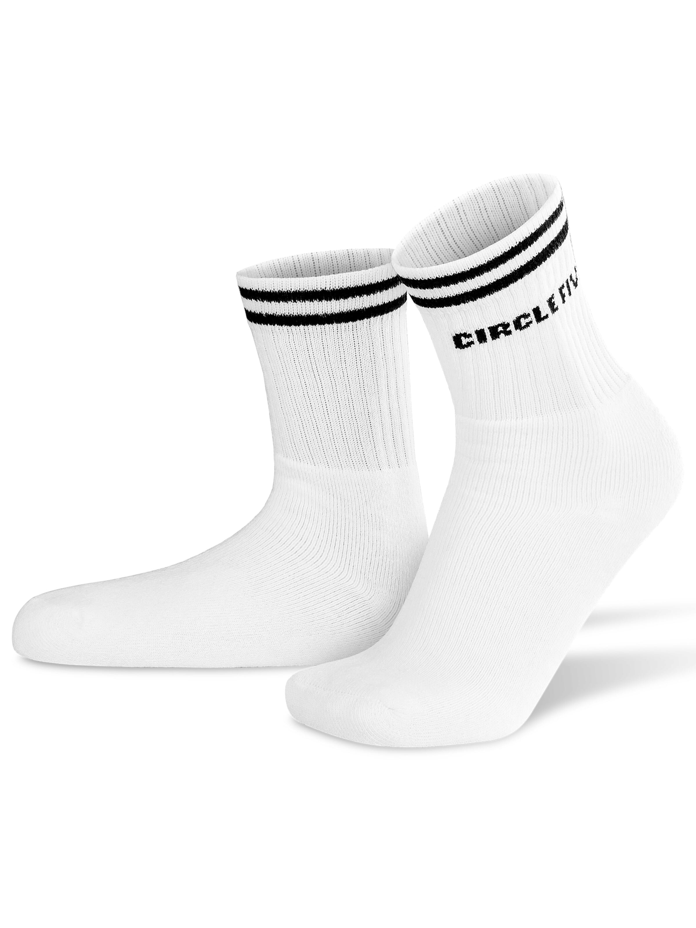 Circle Five Athletic Socks in White