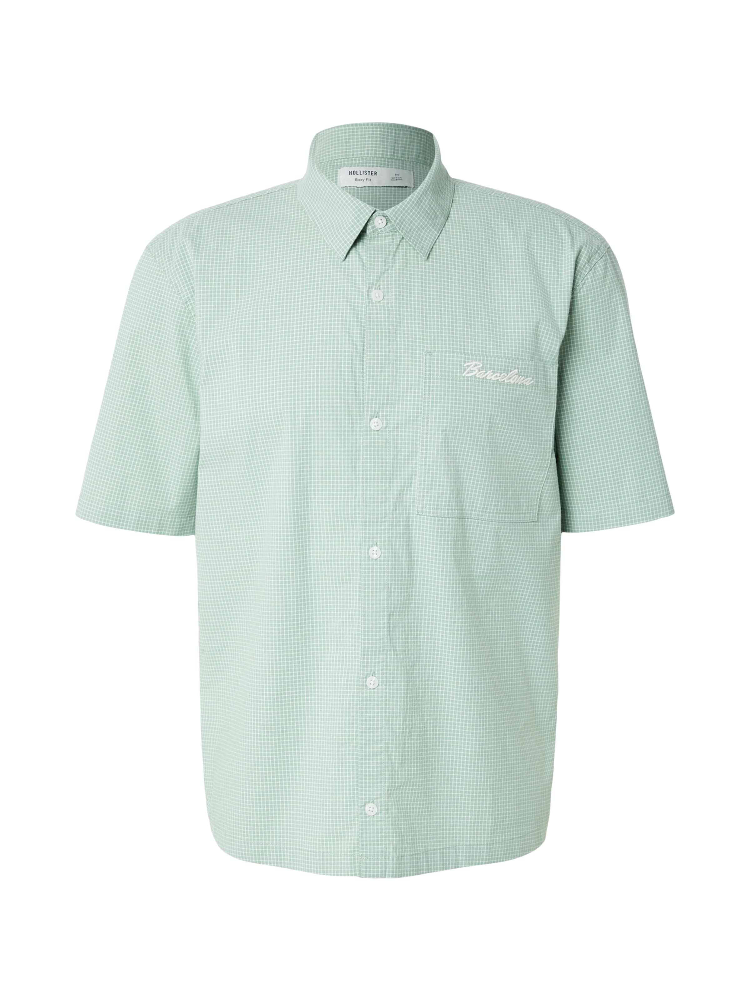 HOLLISTER Chemise en S en vert clair / blanc, Vue avec produit