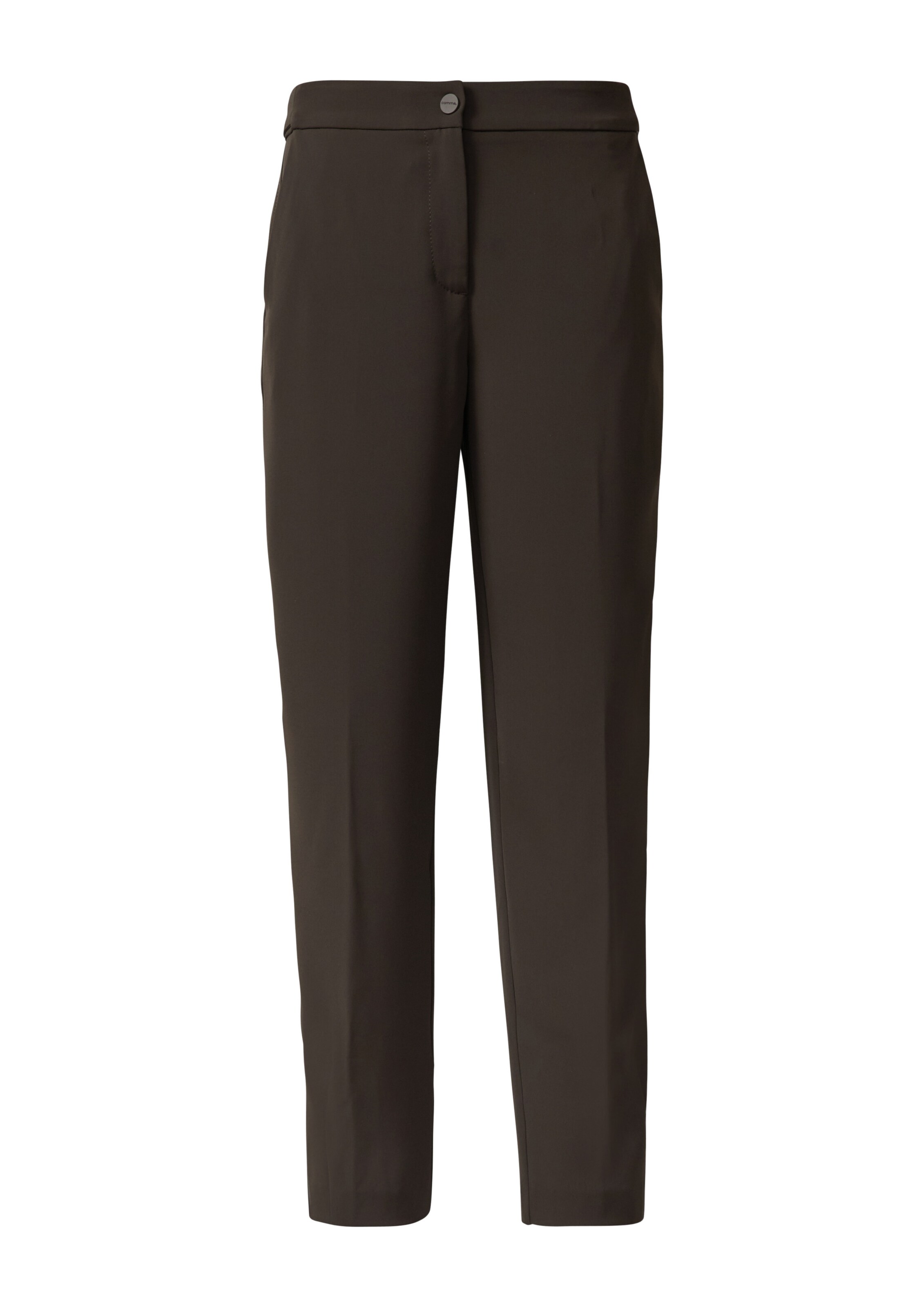Coupe slim Pantalon à plis COMMA en marron : devant