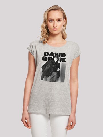 F4NT4STIC Shirt 'David Bowie Jacket Photograph' in Grijs: voorkant