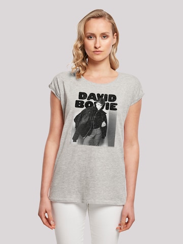 T-shirt 'David Bowie Jacket Photograph' F4NT4STIC en gris : devant