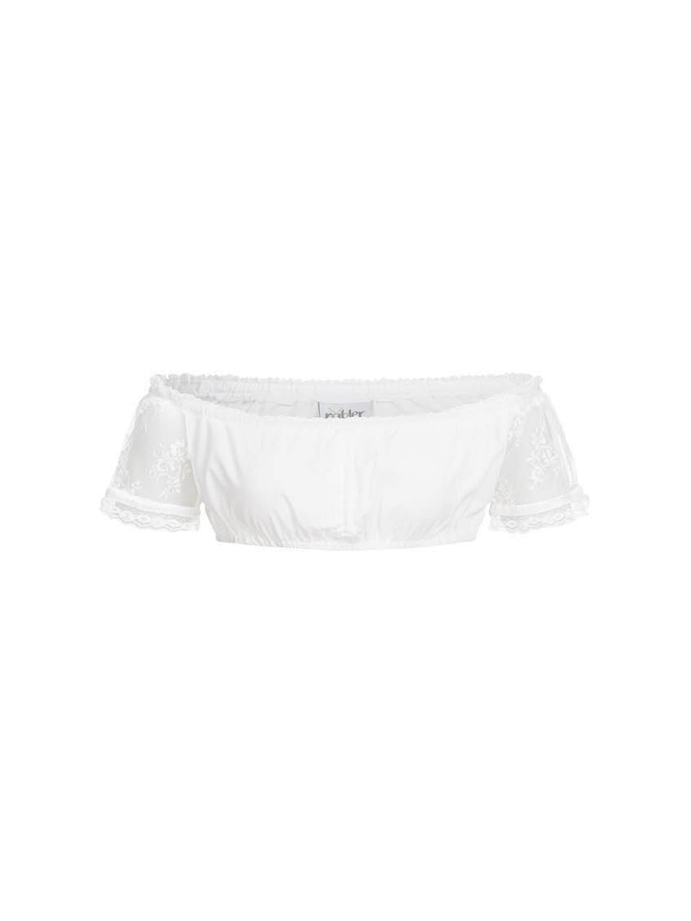 Trachtenhof Nübler Trachtenbluse 'Dirndlbluse kurzarm Karina'‌‌‌‌‌‌‌‌‌‌ in Weiß: Vorderseite