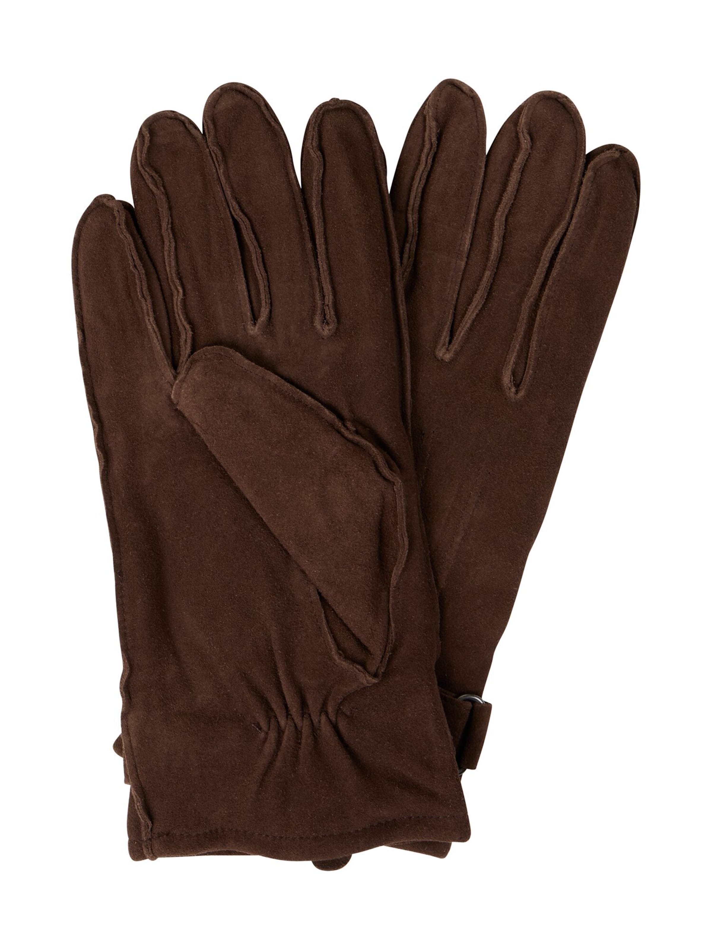 CAMEL ACTIVE Lederhandschuhe mit Fleece-Innenleben in dunkelbraun, Produktansicht