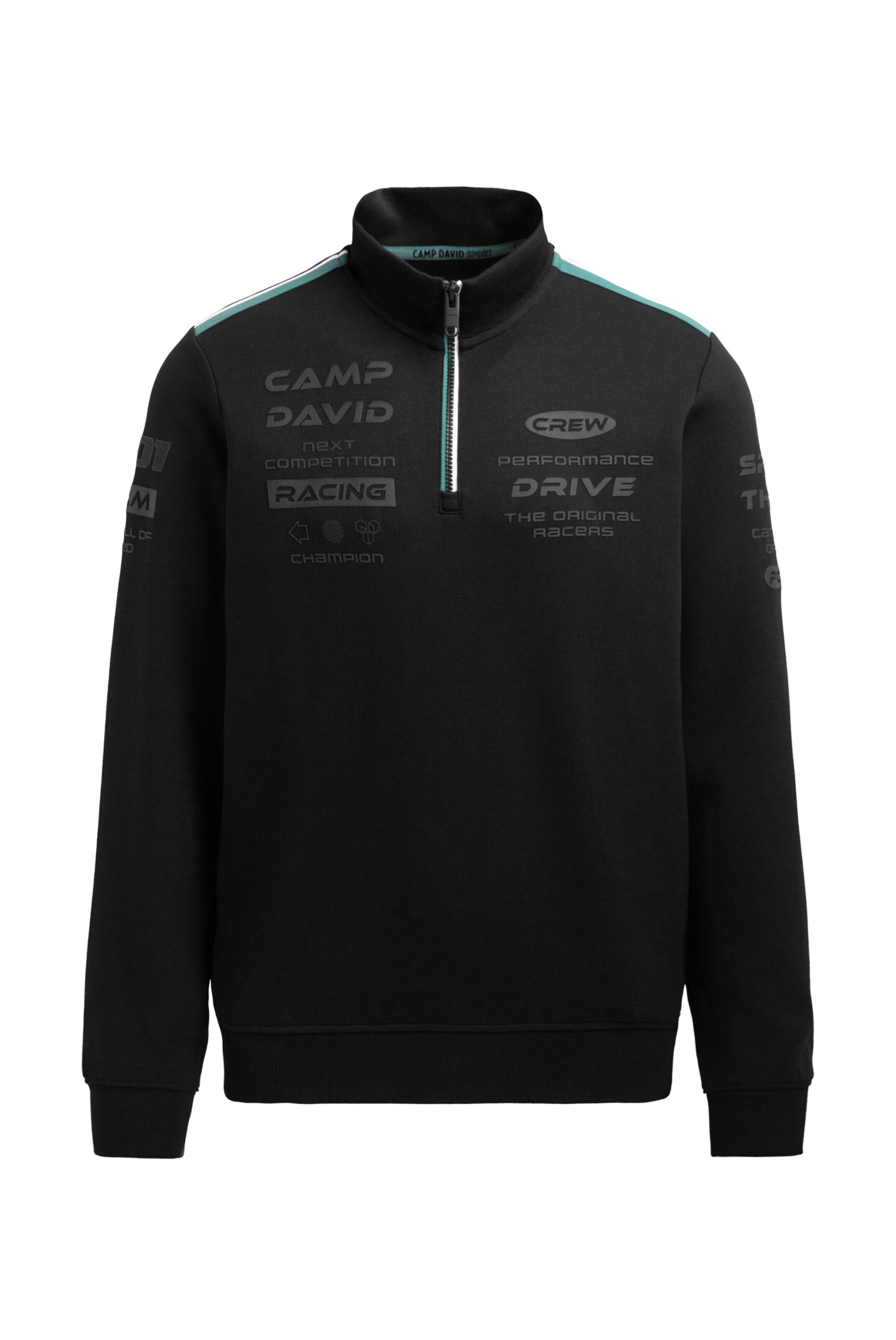 CAMP DAVID Sweatshirt in Black: front
