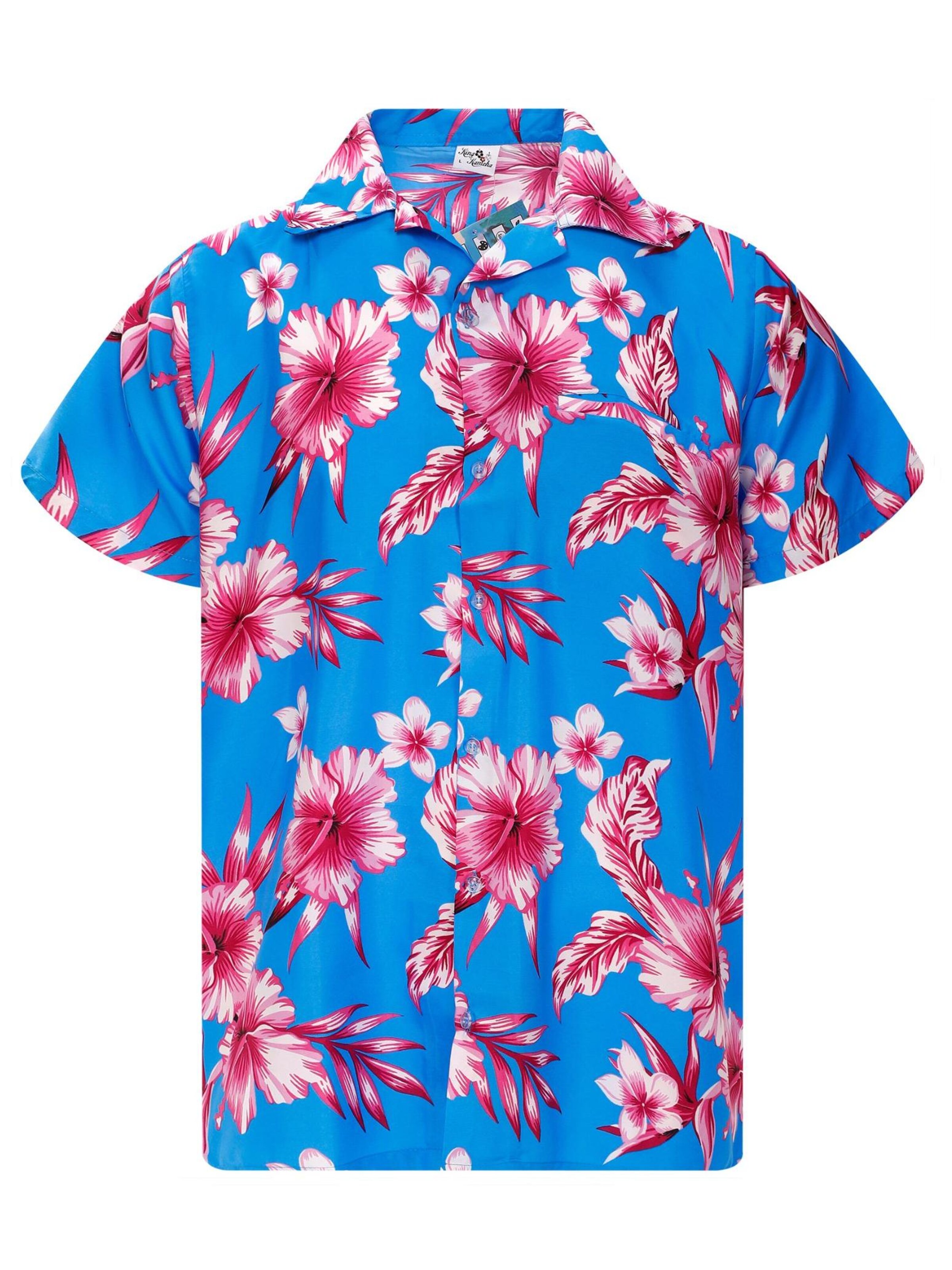 King Kameha Shirt 'Mono Flowers' in Roze: voorkant