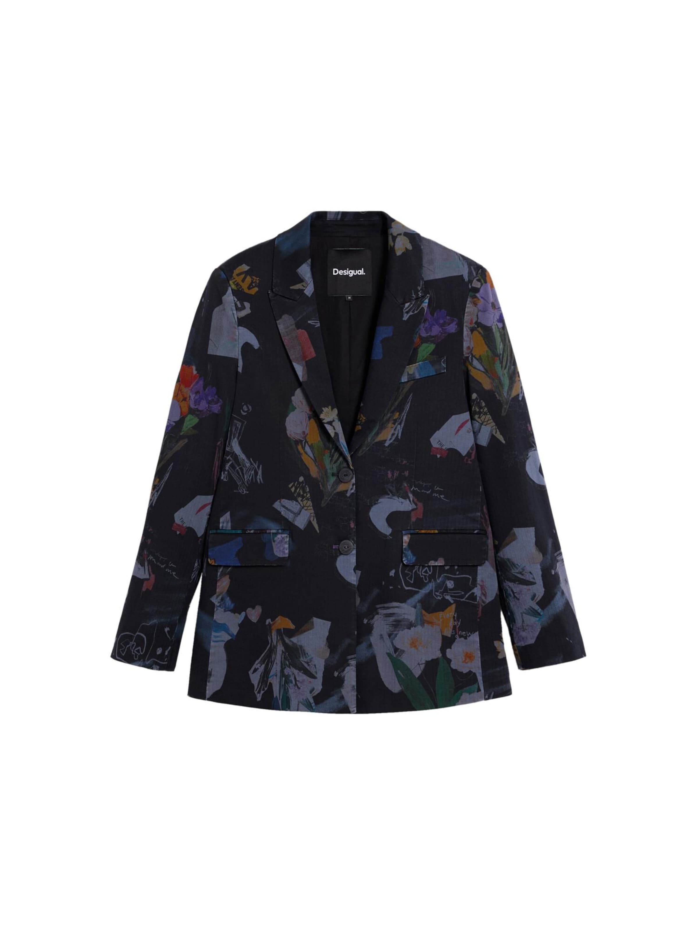Desigual - Blazer 'Collage' en negro: frente