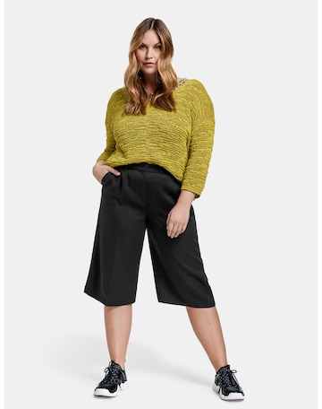 SAMOON Wide leg Broek in Zwart