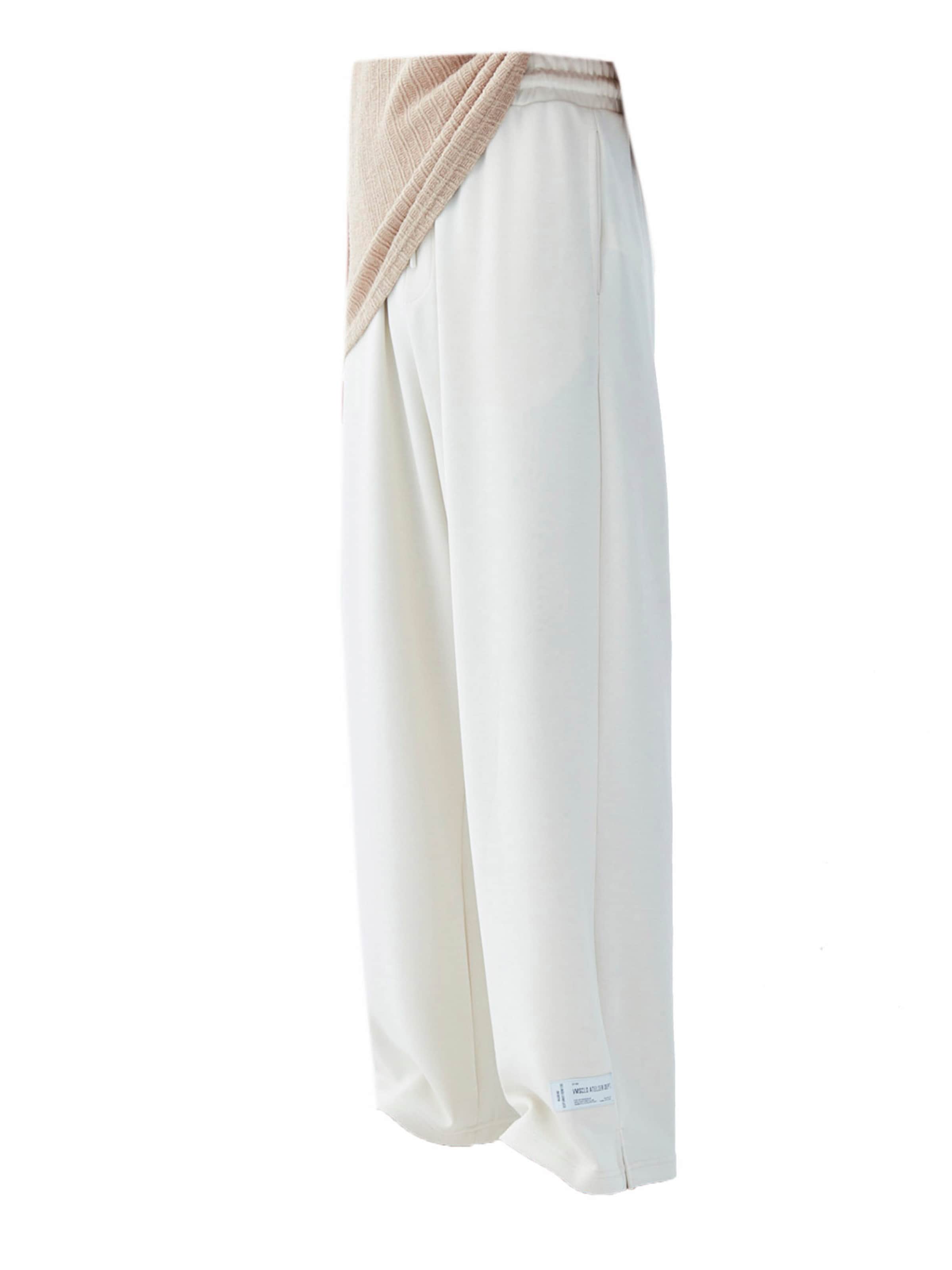 VAMOS CLO Wide leg Παντελόνι σε μπεζ: μπροστά