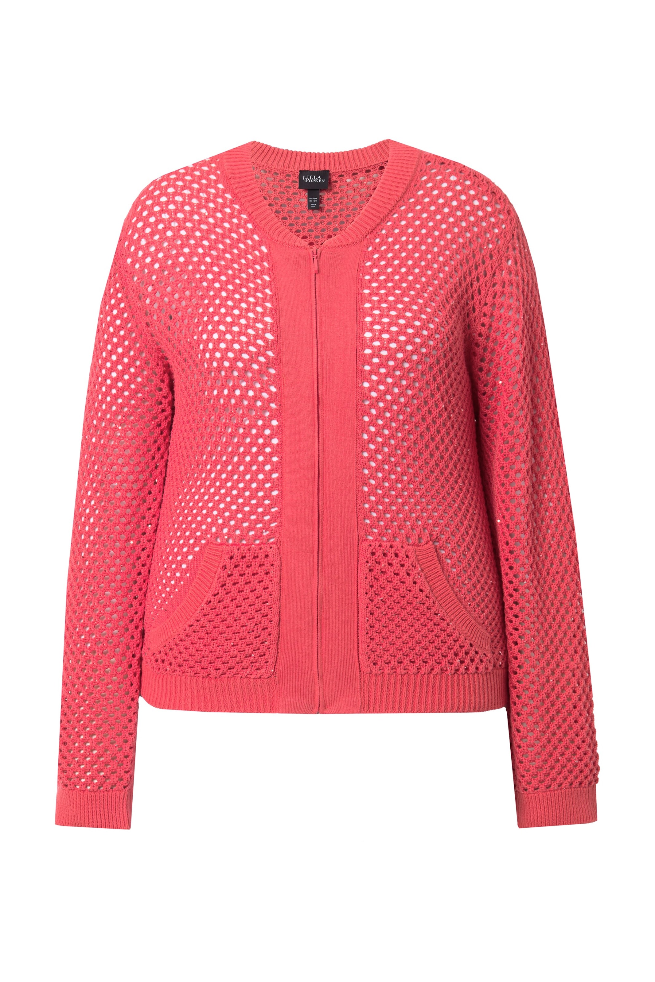 Ulla Popken Gebreid vest in Rood: voorkant
