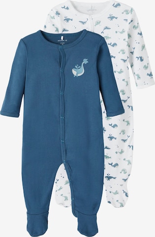 NAME IT - Pijama entero/body 'Majolica' en azul: frente