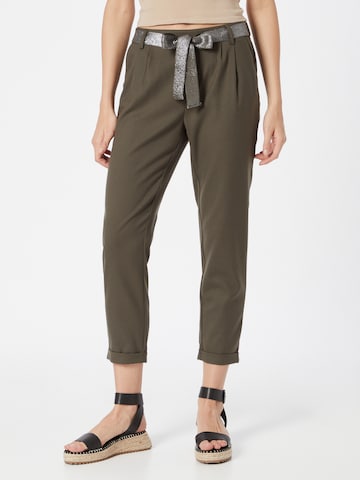 ONLY Regular Pleat-Front Pants 'RITA' in Green: front