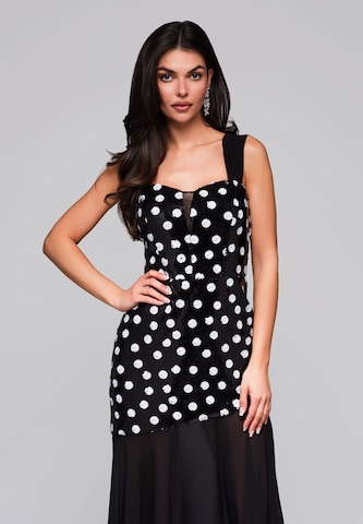 Ombre Cocktailjurk in Zwart