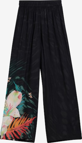 Desigual Wide Leg Hose 'Tropical Fluid' in Schwarz: Vorderseite