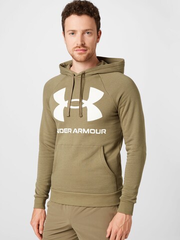 UNDER ARMOUR Athletic Sweatshirt in Green: front