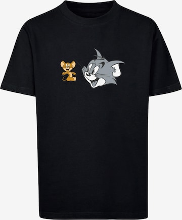 ABSOLUTE CULT Shirt 'Tom And Jerry - Simple Heads' in Zwart: voorkant