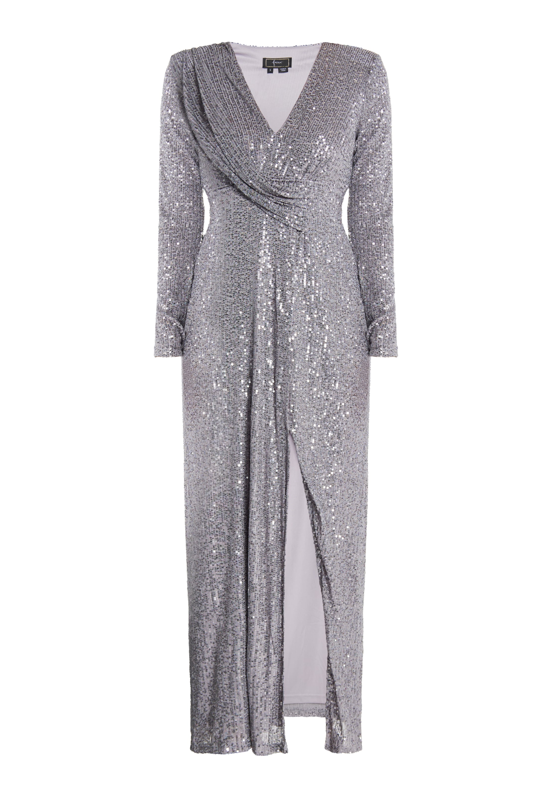 faina Večerné šaty - Sivá: predná strana