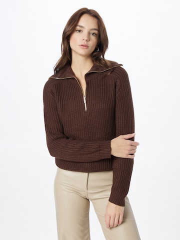 PIECES Pullover 'MILLA' in Braun: predná strana