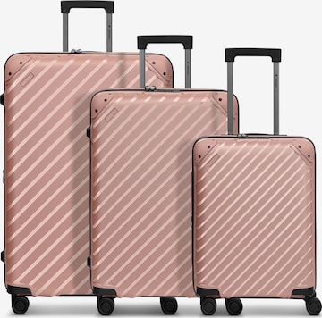 Ensemble de bagages Pactastic en rose : devant