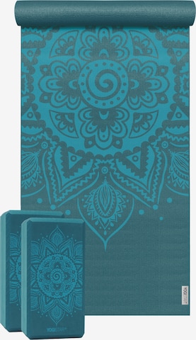 YOGISTAR.COM Yoga-Set Starter Edition - Spiral Mandala (Yogamatte + 2 Yogablöcke) in Blau: predná strana