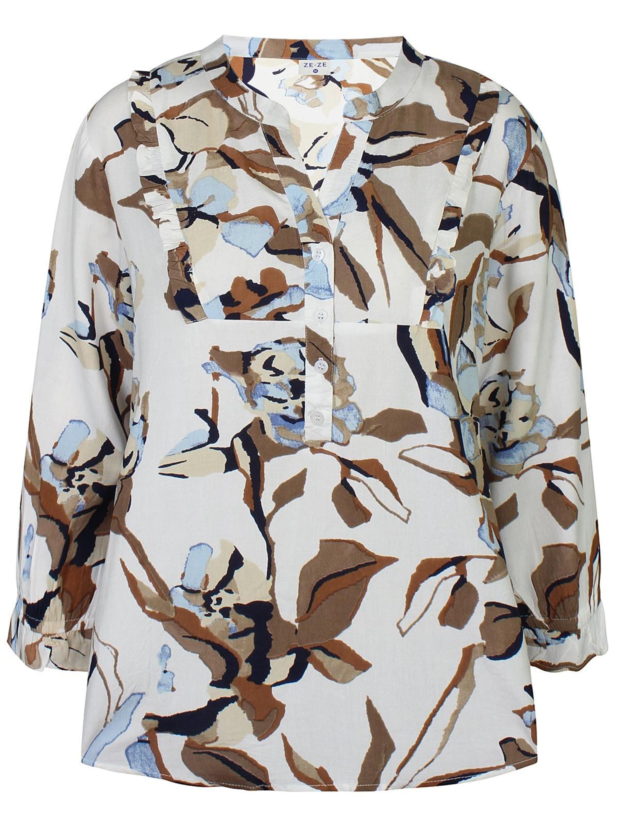 ze-ze Bluse 'Dot 075'‌‌‌‌‌‌‌ in Blau: Vorderseite