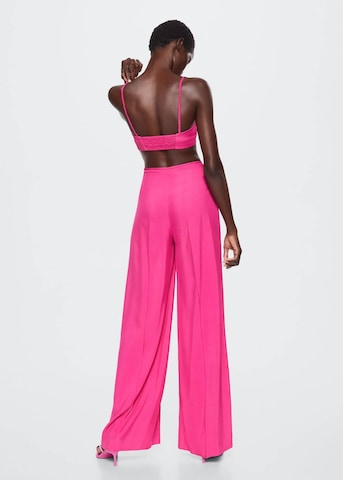 MANGO Wide leg Pants 'Tina' in Pink