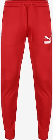 PUMA Tapered Pants 'Iconic T7' in Red: front