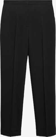MANGO Trousers with creases 'BOREAL' in Black: front